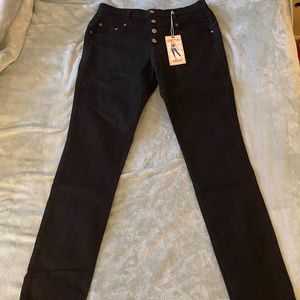 Judy Blue high waist exposed fly dark denim jeans